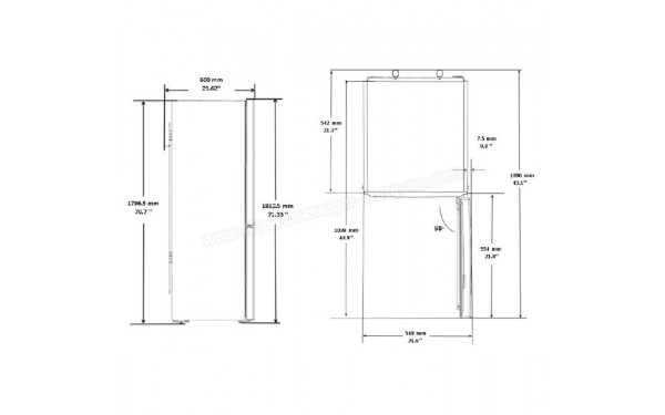 BEKO RCSA300K30SN - Dimensions