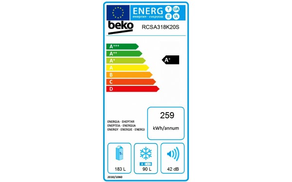 BEKO RCSA318K20S - &Eacute;tiquette &eacute;nergie