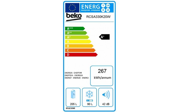 BEKO RCSA330K20W - &Eacute;tiquette &eacute;nergie