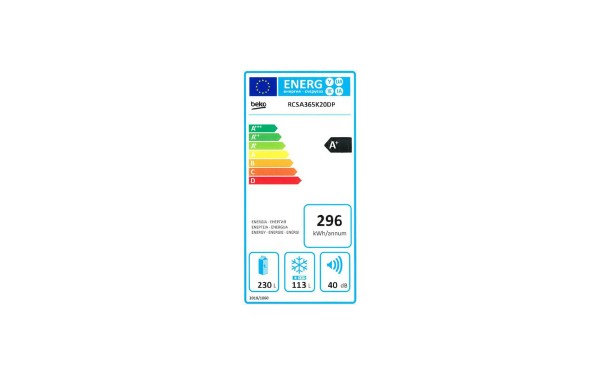 BEKO RCSA365K20DP - &Eacute;tiquette &eacute;nergie