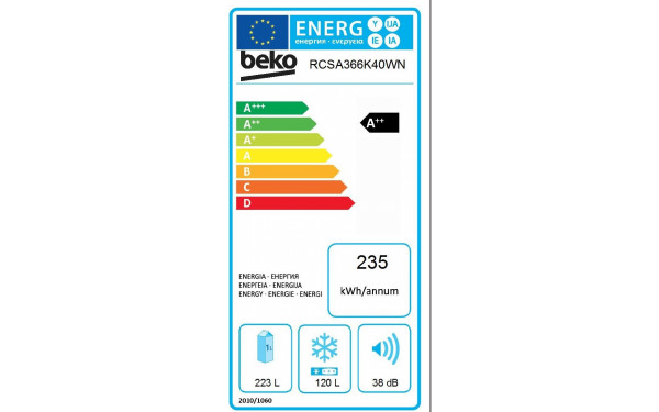 BEKO RCSA366K40WN - &Eacute;tiquette &eacute;nergie