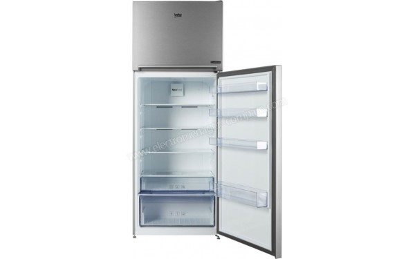 BEKO RDNE455K30ZXB - Vue de l'int&eacute;rieur vide de la partie r&eacute;frig&eacute;rateur (cr&eacute;dit : Boulanger)