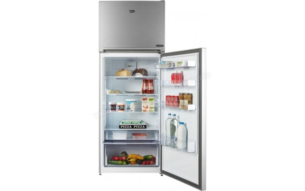 BEKO RDNE455K30ZXB - Vue de l'int&eacute;rieur de la partie r&eacute;frig&eacute;rateur (cr&eacute;dit : Boulanger)