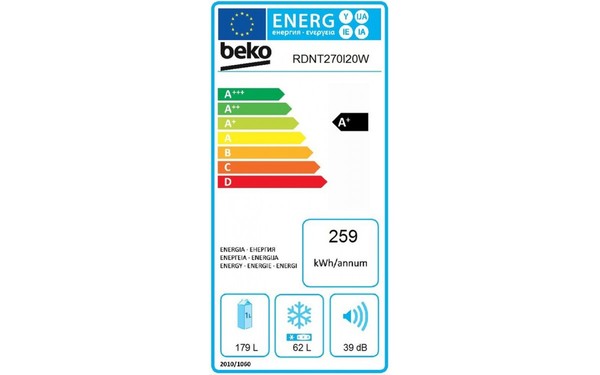 BEKO RDNT270I20W - &Eacute;tiquette &eacute;nergie