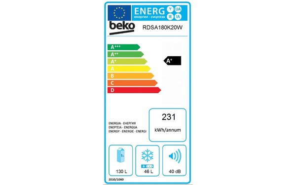 BEKO RDSA180K20W - &Eacute;tiquette &eacute;nergie