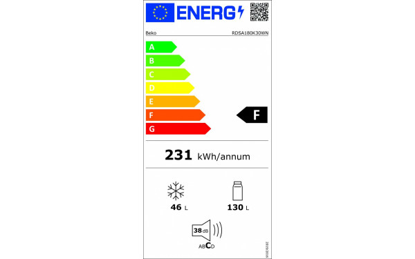 BEKO RDSA180K30WN - &Eacute;tiquette &eacute;nergie v2