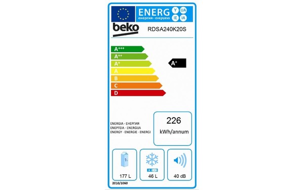BEKO RDSA240K20S - &Eacute;tiquette &eacute;nergie