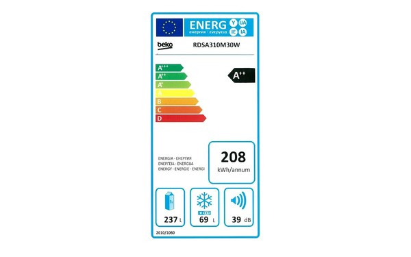 BEKO RDSA310M30W - &Eacute;tiquette &eacute;nergie