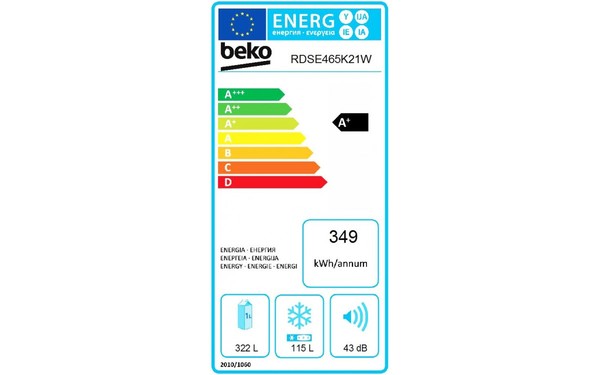 BEKO RDSE465K21W - &Eacute;tiquette &eacute;nergie