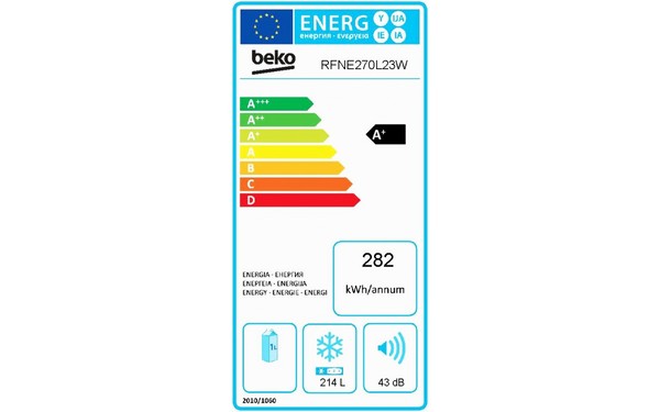 BEKO RFNE270L23W - &Eacute;tiquette &eacute;nergie
