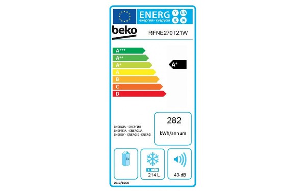 BEKO RFNE270T21W - &Eacute;tiquette &eacute;nergie