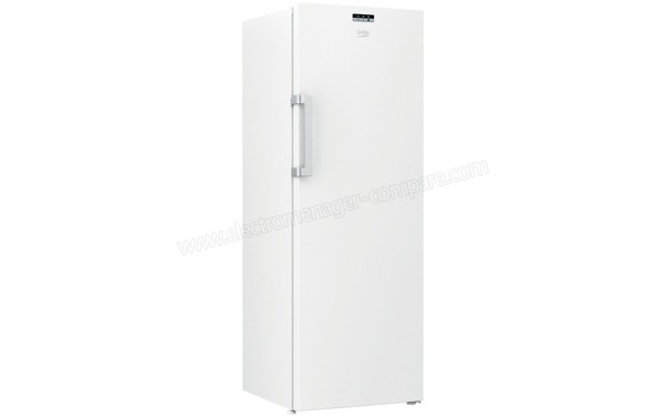 BEKO RFNE290L23W - Vue 3/4 gauche (cr&eacute;dit : Boulanger)