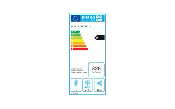 BEKO RFNE312K21W - &Eacute;tiquette &eacute;nergie