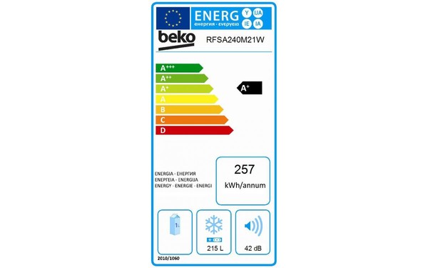 BEKO RFSA240M21W - &Eacute;tiquette &eacute;nergie