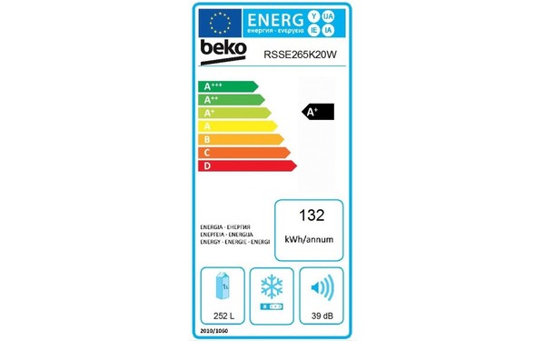 BEKO RSSE265K20W - &Eacute;tiquette &eacute;nergie
