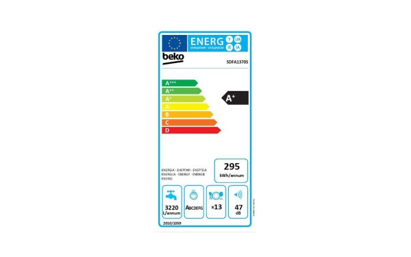 BEKO SDFA1370S - &Eacute;tiquette &eacute;nergie