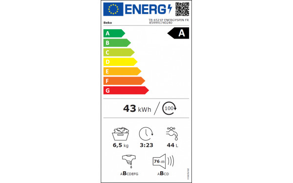 BEKO TB6521PENERGYSPINFR - &Eacute;tiquette &eacute;nergie v2