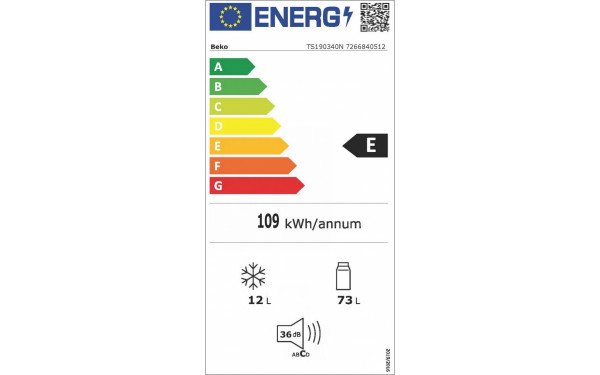 BEKO TS190340N - &Eacute;tiquette &eacute;nergie v2