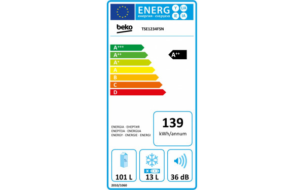 BEKO TSE1234FSN - &Eacute;tiquette &eacute;nergie