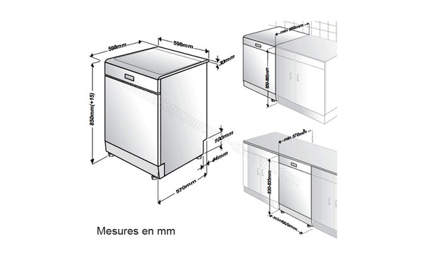 BEKO UDFN15310W - Sch&eacute;ma d'encastrement
