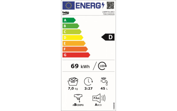 BEKO UWM7014RO - &Eacute;tiquette &eacute;nergie v2