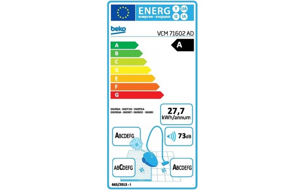 BEKO VCM71602AD - &Eacute;tiquette &eacute;nergie
