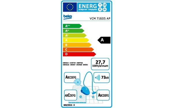 BEKO VCM71605AP - &Eacute;tiquette &eacute;nergie