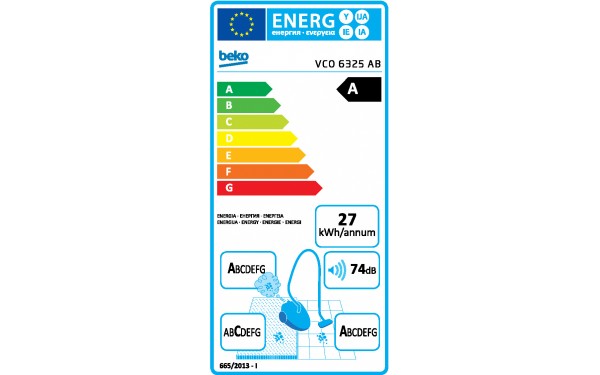 BEKO VCO6325AB - &Eacute;tiquette &eacute;nergie