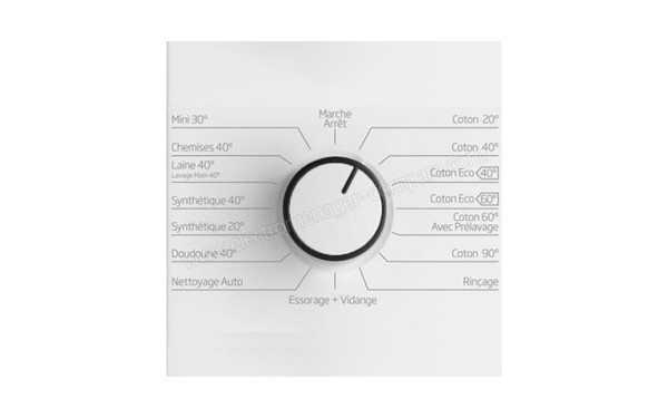 BEKO WCA160 - Vue du s&eacute;lecteur du programme