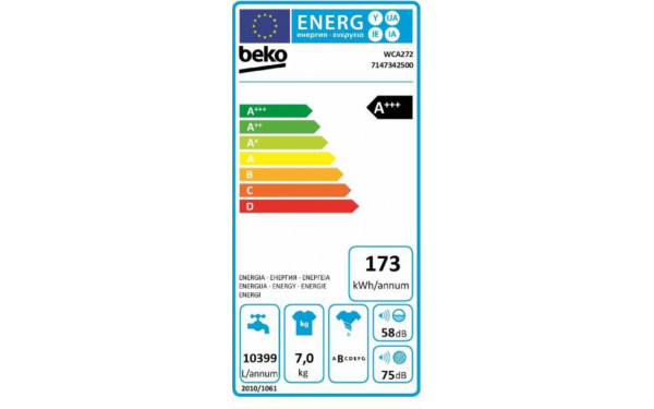 BEKO WCA272 - &Eacute;tiquette &eacute;nergie