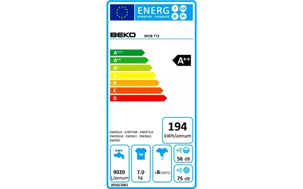 BEKO WCB712 - &Eacute;tiquette &eacute;nergie