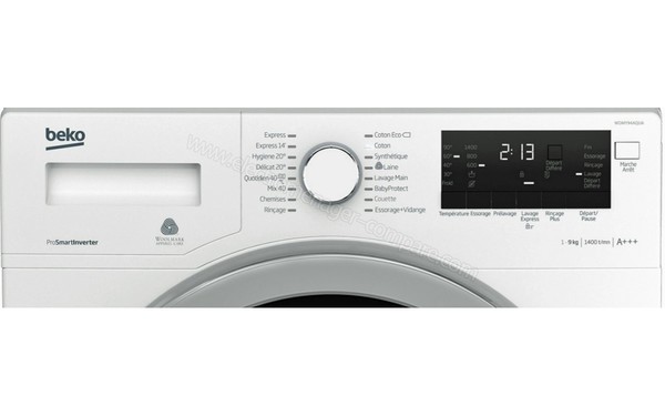 BEKO WDMY94AQUA - Panneau de commandes (cr&eacute;dit : Darty)