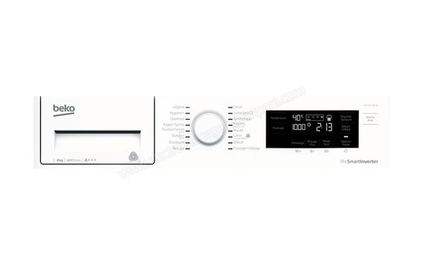 BEKO WITV8714B0W - Panneau de commandes (cr&eacute;dit : Boulanger)