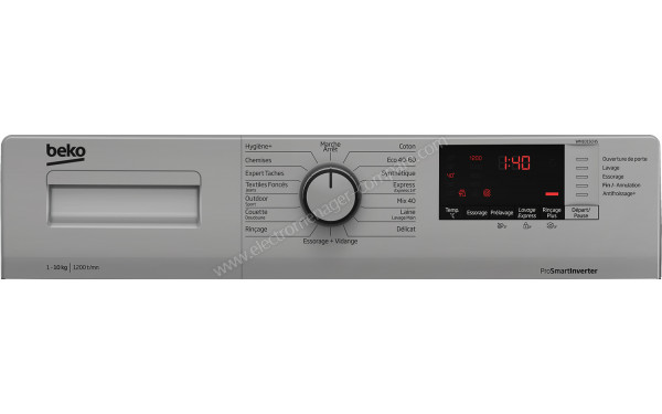 BEKO WM1015CHS - Panneau de commandes