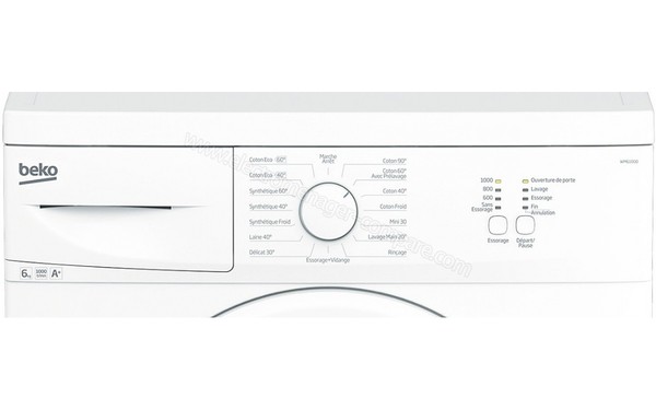 BEKO WM61000 - Panneau de commandes (cr&eacute;dit : Darty)