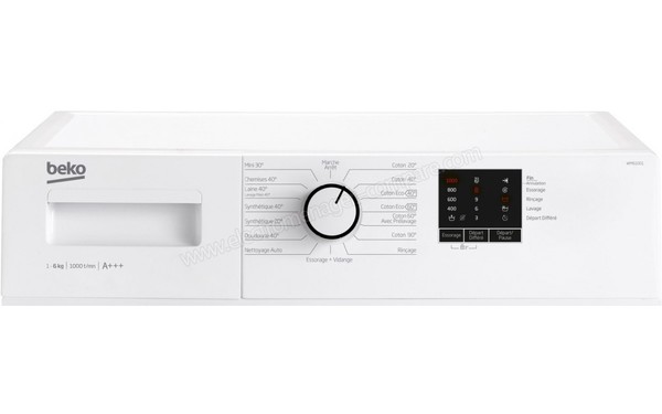 BEKO WM61001 - Panneau de commandes (cr&eacute;dit : Darty)