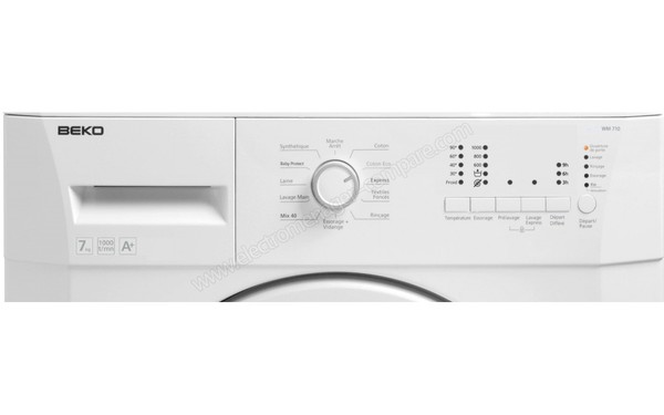 BEKO WM710 - Panneau de commandes