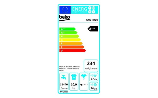 BEKO WMB101240 - &Eacute;tiquette &eacute;nergie