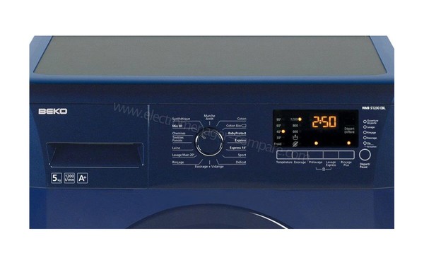 BEKO WMB51230EBL - Panneau de commandes (cr&eacute;dit : Boulanger)