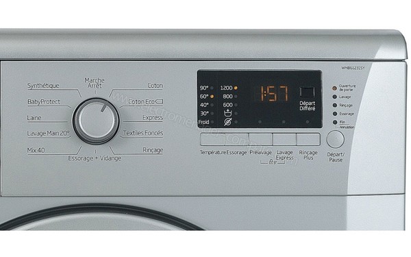 BEKO WMB61231SY - Panneau de commandes (cr&eacute;dit : Darty)