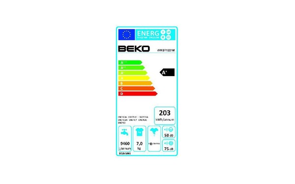 BEKO WMB71221M - &Eacute;tiquette &eacute;nergie