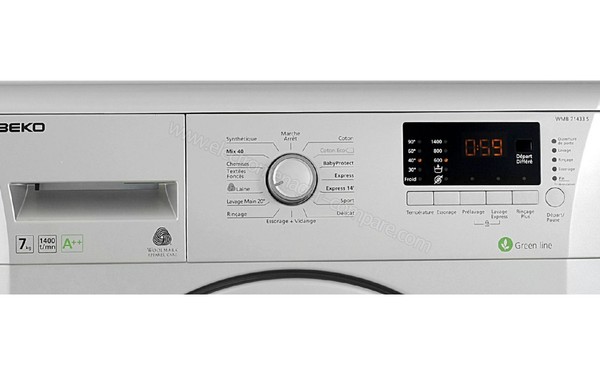 BEKO WMB71433S - Panneau de commandes (cr&eacute;dit : Darty)