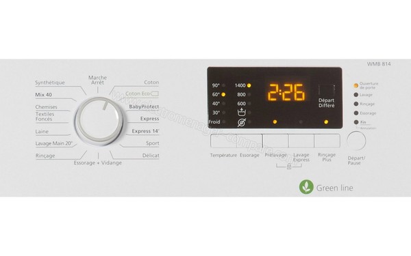 BEKO WMB814 - Panneau de commandes (cr&eacute;dit : Boulanger)