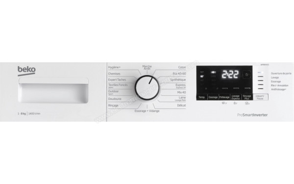 BEKO WMB8455 - Panneau de commandes