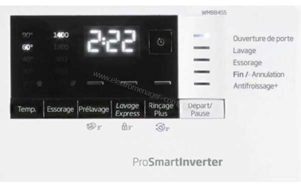BEKO WMB8455 - Vue des programmes