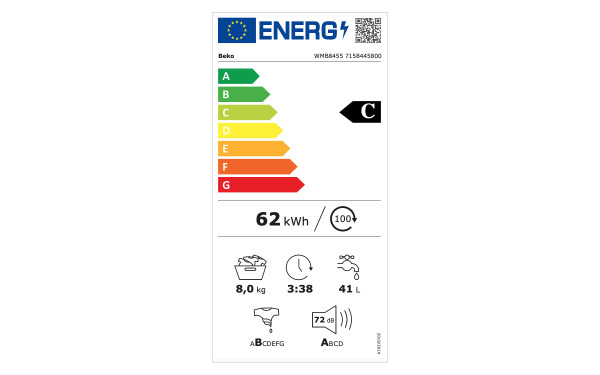 BEKO WMB8455 - &Eacute;tiquette &eacute;nergie v2