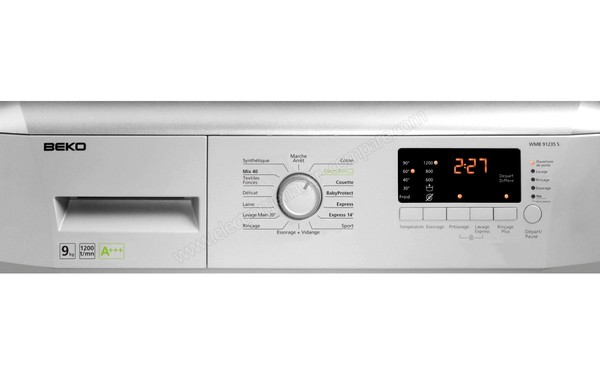 BEKO WMB91235S Argent - Panneau de commandes