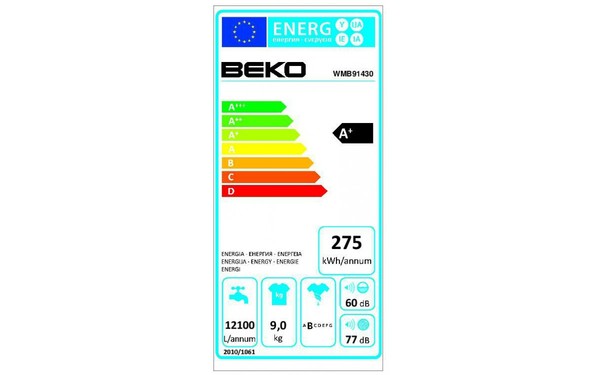 BEKO WMB91430 - &Eacute;tiquette &eacute;nergie