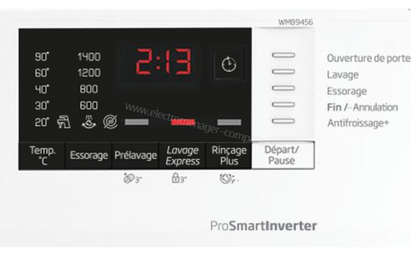 BEKO WMB9456 - Vue des programmes