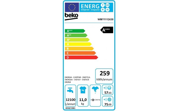 BEKO WMY1112430 - &Eacute;tiquette &eacute;nergie